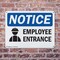 Signmission Employee Entrance OSHA Notice Sign, Plastic, 10in W x 7in L, 2PK OS-2PACK-NS-P-710-L-11951 - alternate 2